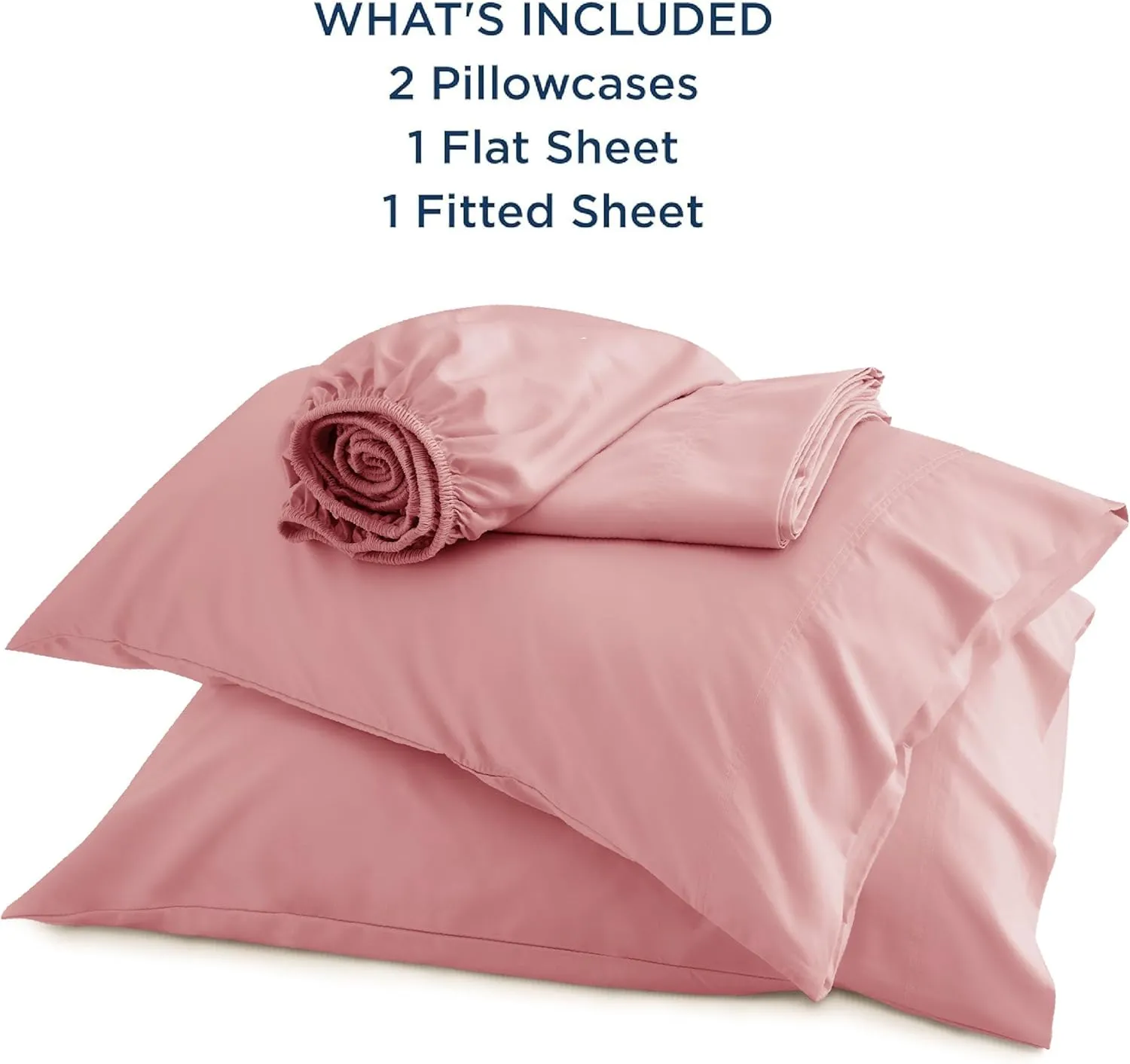 Bedsure King Size Sheet Sets, Cooling Sheets for Hot Sleepers, Rayon Derived from Bamboo, Breathable & Soft Deep Pocket Up to 16 Inches, Hotel Luxury Silky Bedding, Bedsheet & Pillowcases, Blush Pink