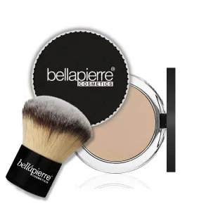 bellapierre Compact Mineral Foundation SPF 15 with Kabuki Brush | Vegan & Cruelty Free | Hypoallergenic | Full Coverage - 10 Grams - Cinnamon