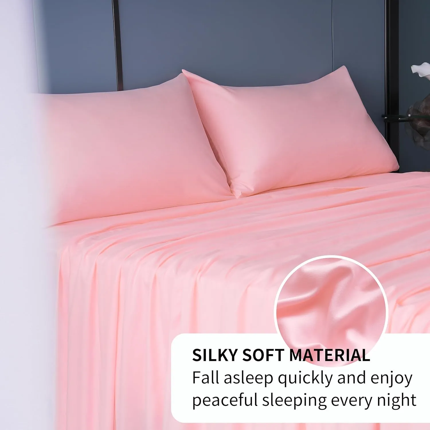 Best Season 3 Piece Bed Sheet Set (Twin,Blush Pink) 1 Flat Sheet,1 Fitted Sheet and 1 Pillow Cases,100% Brushed Microfiber 1800 Luxury Bedding,Deep Pockets,Extra Soft & Fade Resistant
