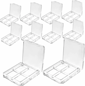 BESTYASH 10Pcs Transparent Eyeshadow Boxes Compartmentalized Makeup Organizer for Eyeshadow Lipstick Blush and Highlighter Versatile Empty Cosmetic Containers