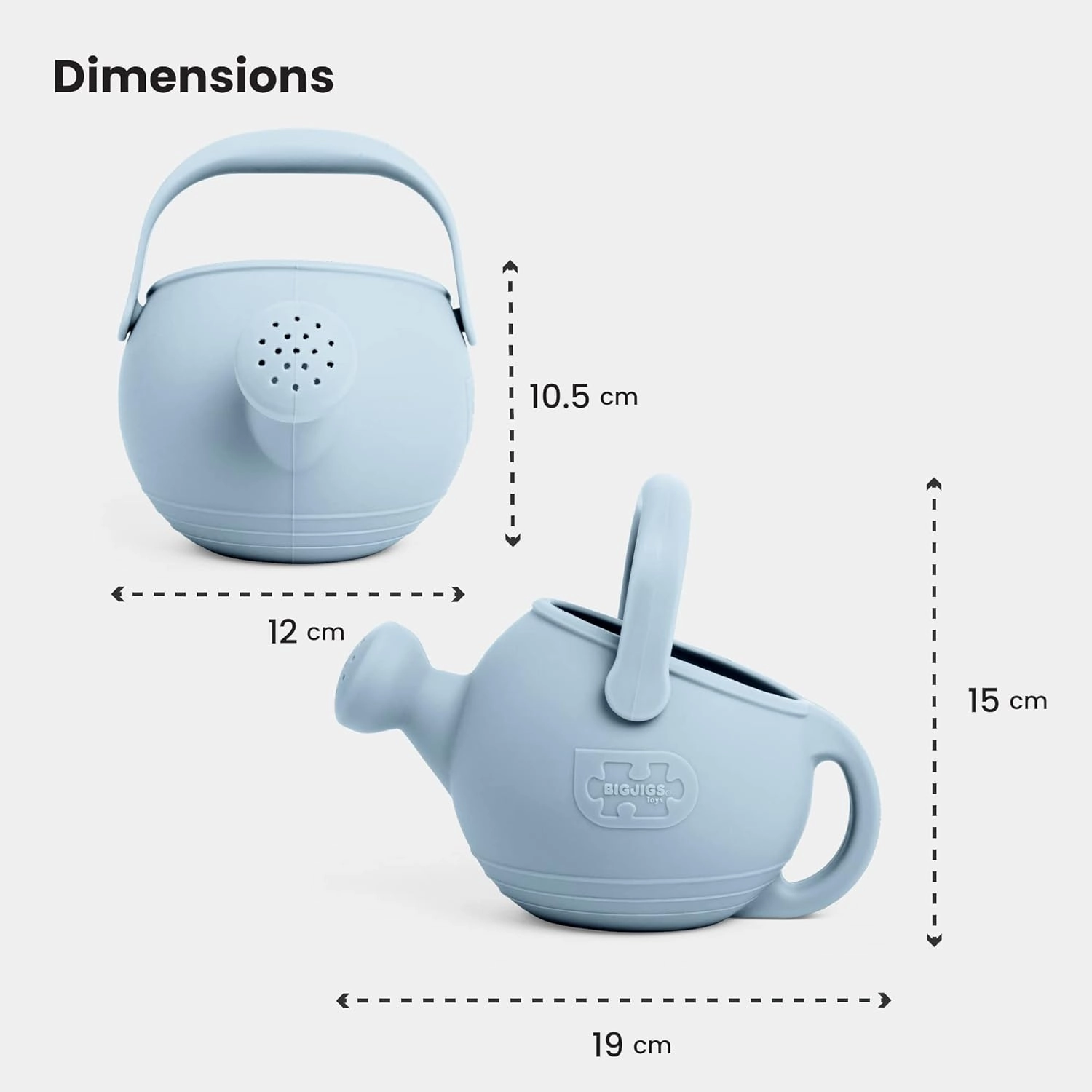 Bigjigs Toys Blush Pink 100% Silicone Childrens Watering Can - Temperature & Stain-Resistant Watering Can Kids, Easy Grip Handle, Sustainable Silicone Toys, Ideal Outdoor Toys & Beach Toys