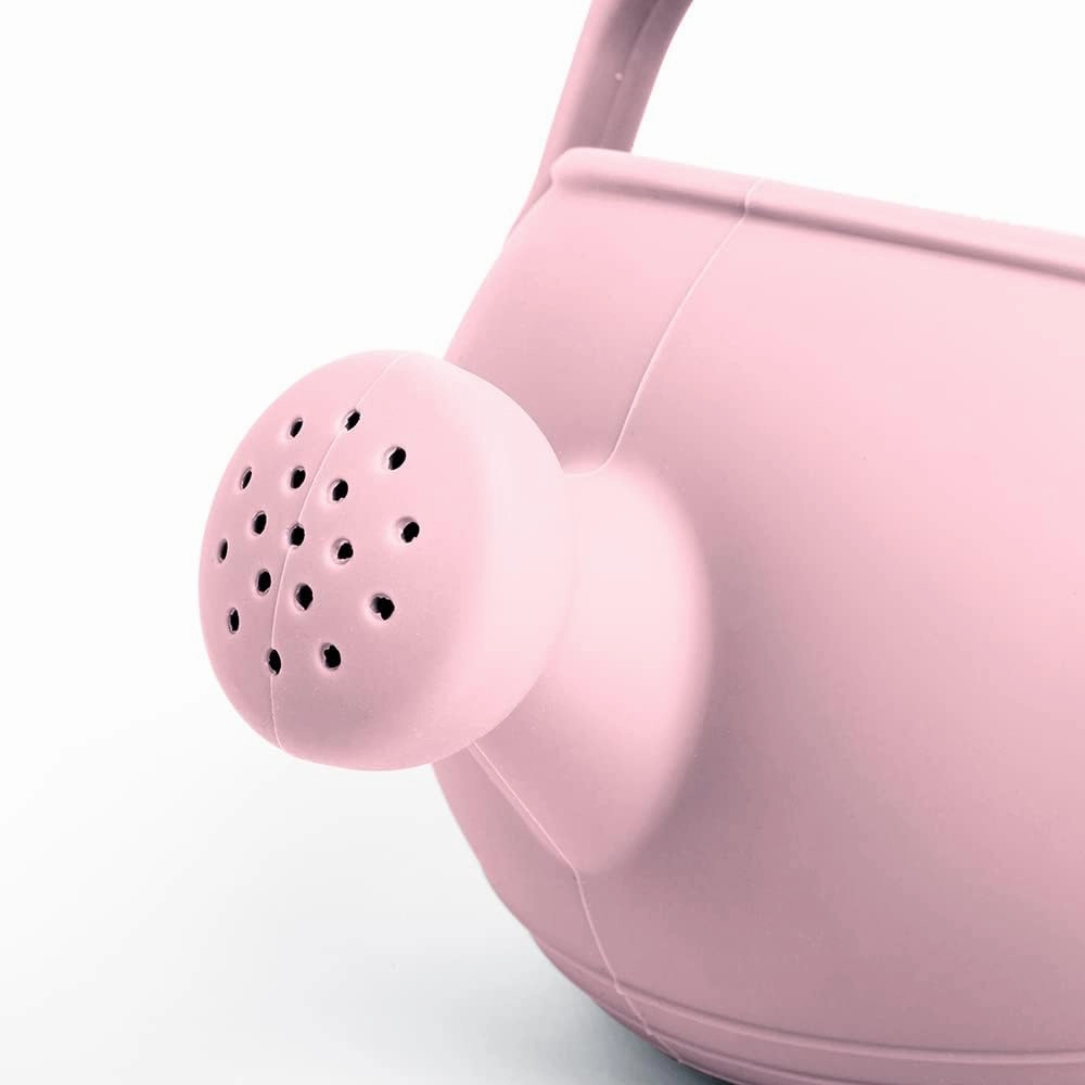 Bigjigs Toys Blush Pink 100% Silicone Childrens Watering Can - Temperature & Stain-Resistant Watering Can Kids, Easy Grip Handle, Sustainable Silicone Toys, Ideal Outdoor Toys & Beach Toys