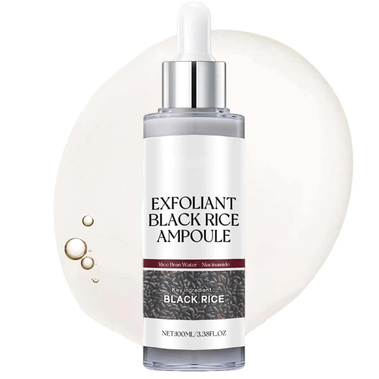 Black & White Rice Skin Brightening Facial Essence, Moisturizing & Pore Minimizer, Soft Exfoliating For Face
