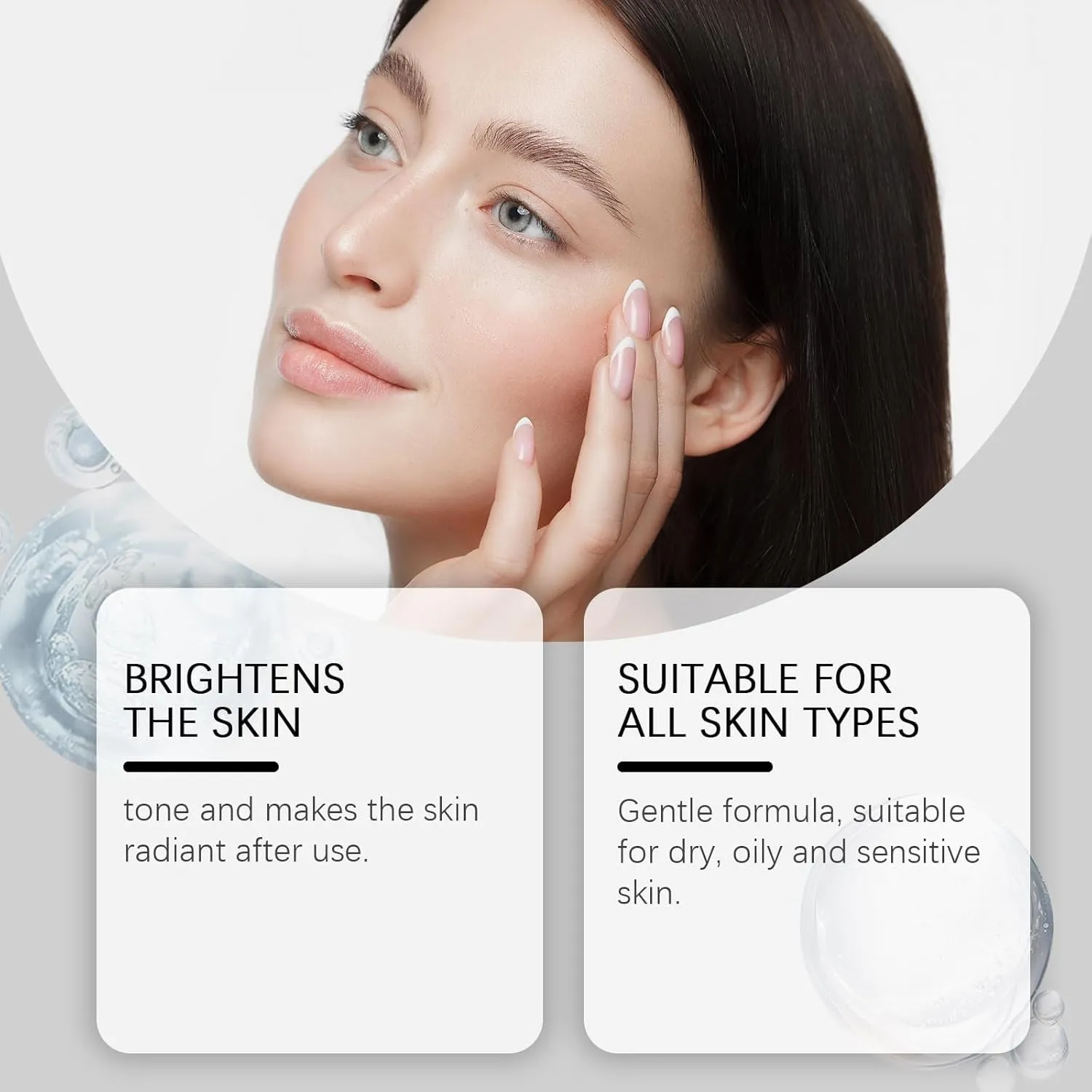 Black & White Rice Skin Brightening Facial Essence, Moisturizing & Pore Minimizer, Soft Exfoliating For Face