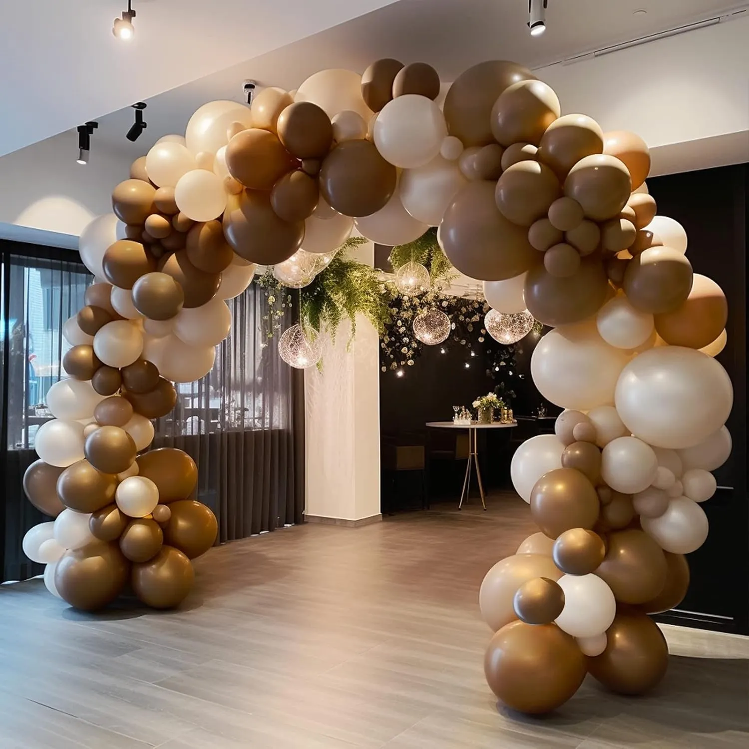 Black Balloons in Brown Balloons for Double-Stuffed Balloon Garland Kit, Coffee Brown Balloons Arch Different Sizes 18 Inch 12 Inch 5 Inch Balloon Arch for Baby Shower Anniversary Birthday Party Decor