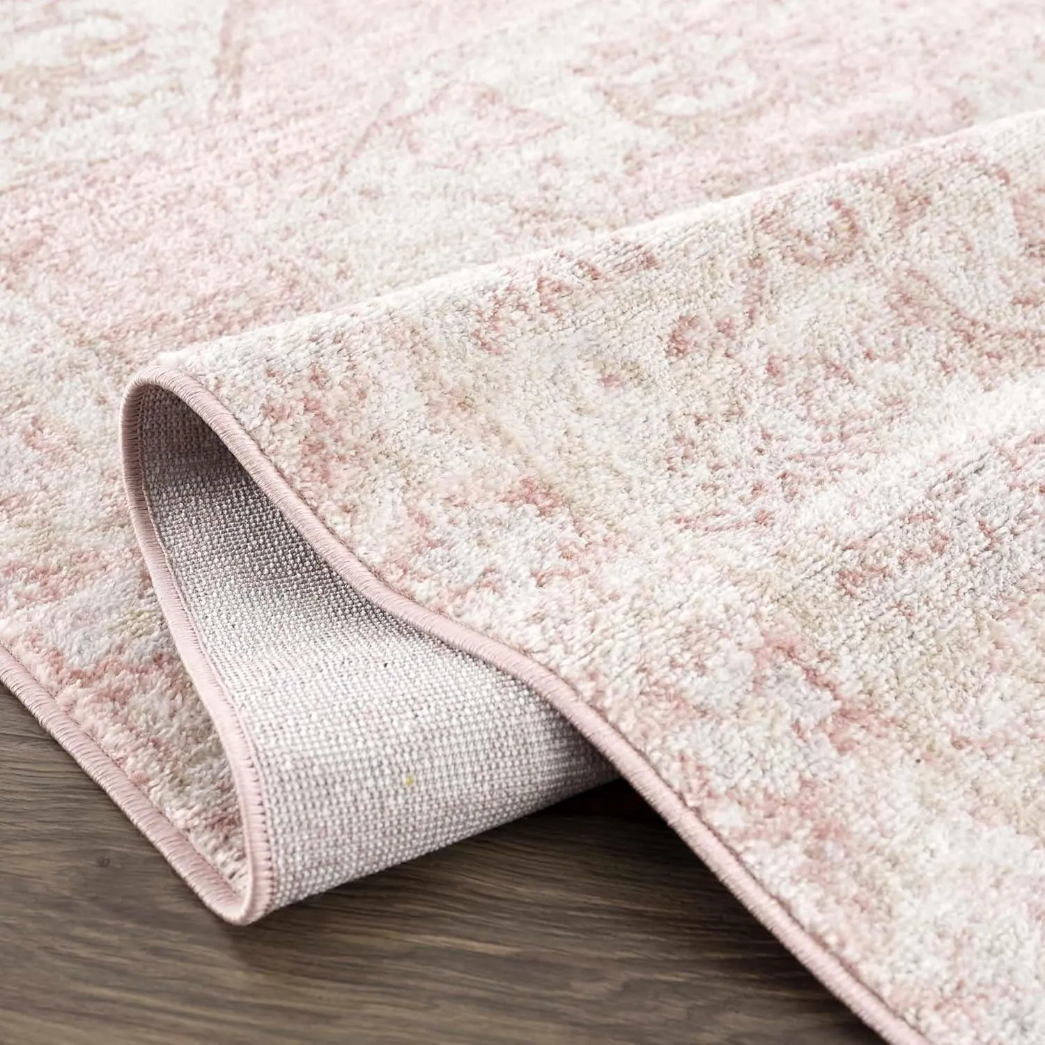 Blush & Light Pink Collection Snead Bohemian Oriental Medallion Runner Rug - Traditional Floral Carpet for Hallway, Kitchen - Blush, Pale Pink, Cream - 2'7" x 7'3" Runner