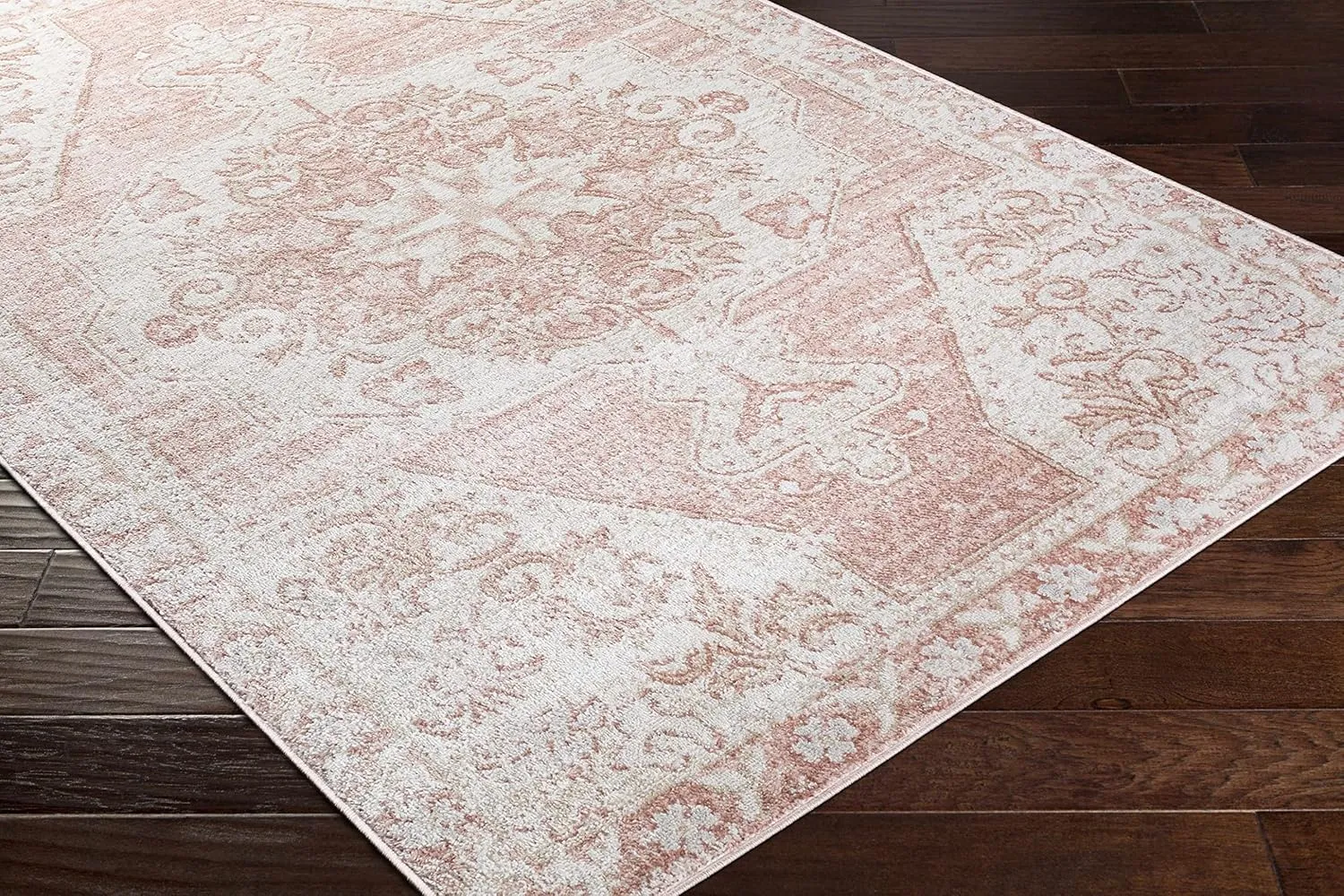 Blush & Light Pink Collection Snead Bohemian Oriental Medallion Runner Rug - Traditional Floral Carpet for Hallway, Kitchen - Blush, Pale Pink, Cream - 2'7" x 7'3" Runner
