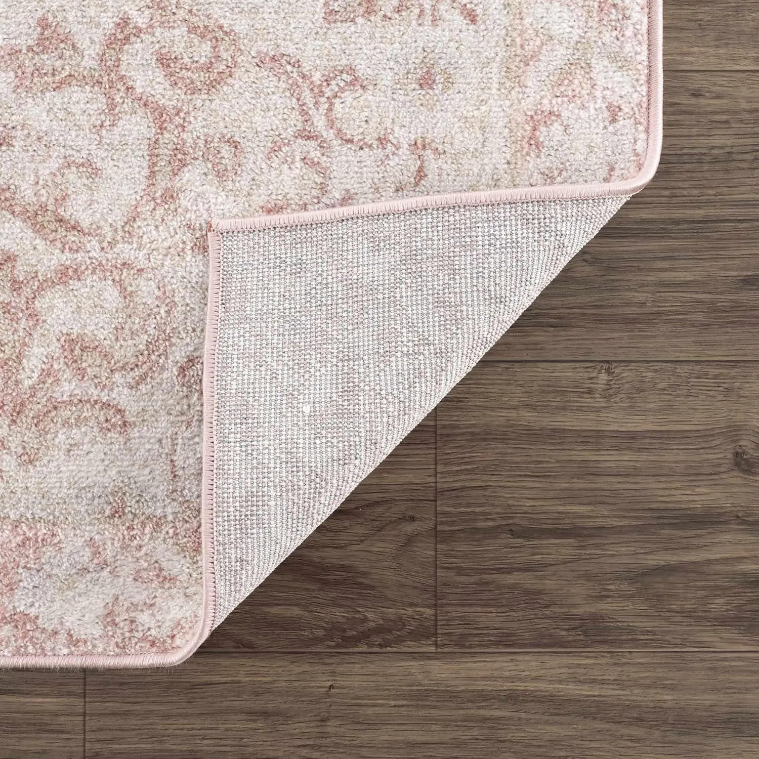 Blush & Light Pink Collection Snead Bohemian Oriental Medallion Runner Rug - Traditional Floral Carpet for Hallway, Kitchen - Blush, Pale Pink, Cream - 2'7" x 7'3" Runner