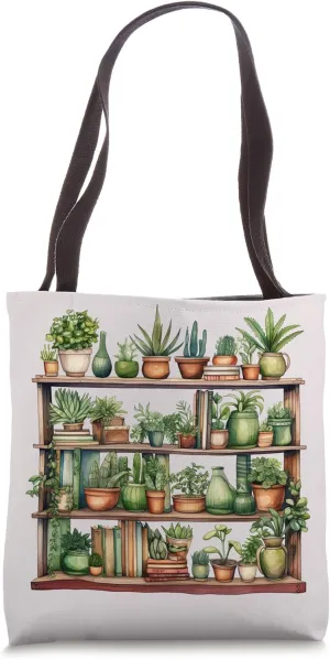 Blush grey with a hint of pink Quirky houseplant design Tote Bag