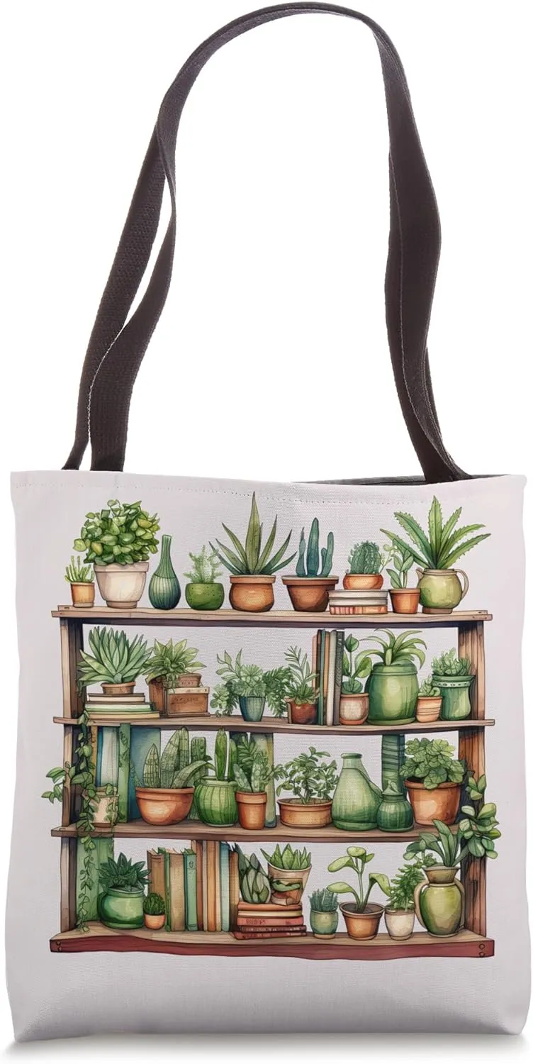 Blush grey with a hint of pink Quirky houseplant design Tote Bag