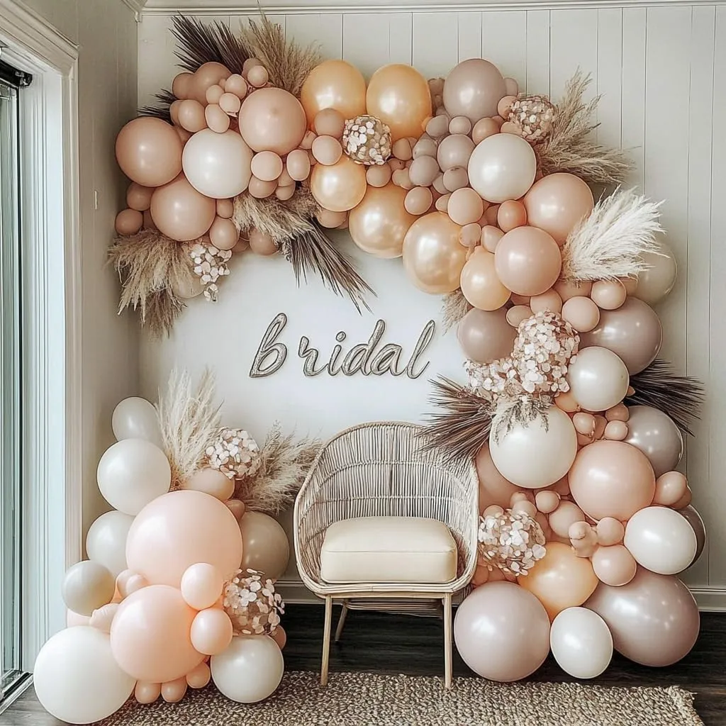 Blush Pink Balloon Garland Double Stuffed Light Pink White Champagne Pearl Balloons Dusty Rose Nude Beige Neutral Balloon Arch Kit for Baby Shower Birthday Bridal Shower Wedding Party Decorations