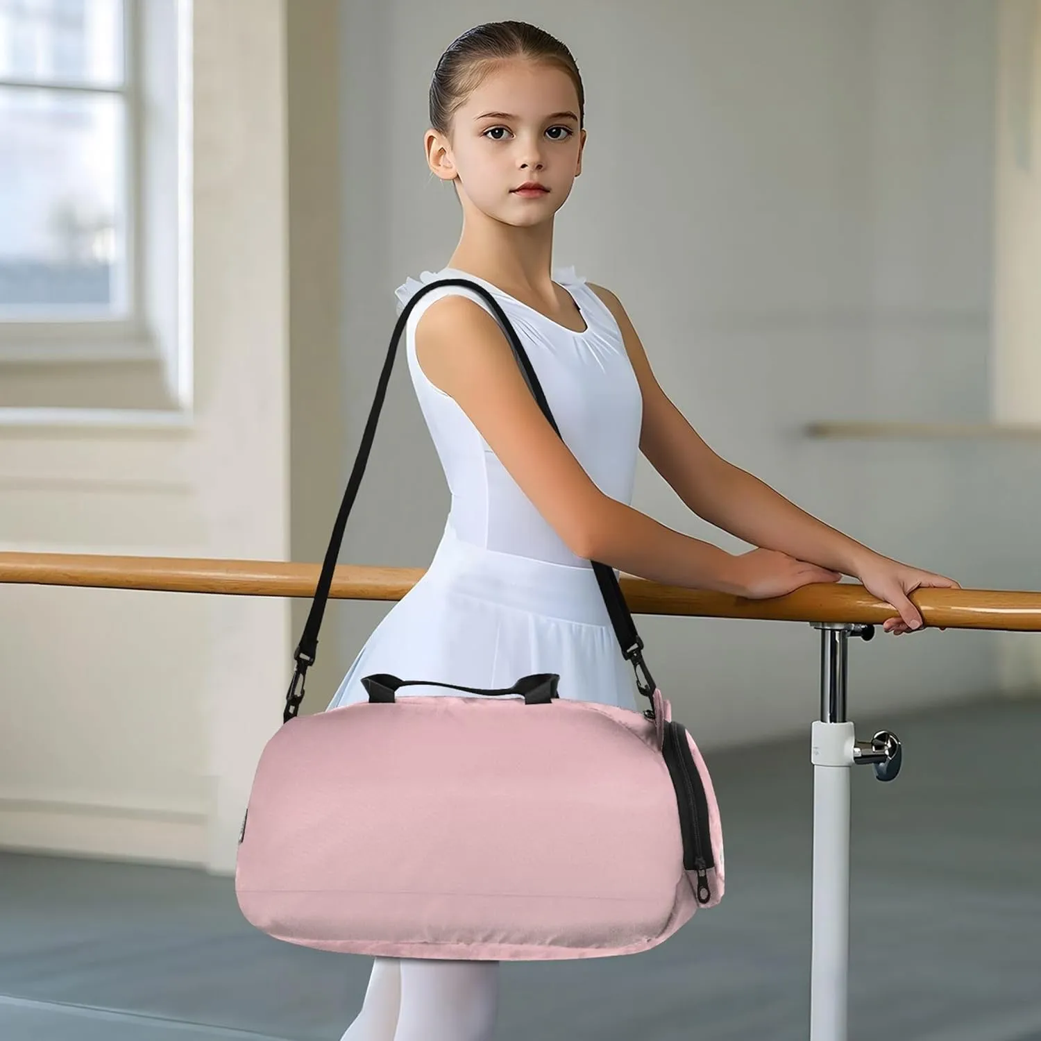Blush Pink Sand Beige Gradient Girls Duffle Bags for Travel Overnight Weekender Duffel Boys Carry on Duffel Bag Sports Dance Bag