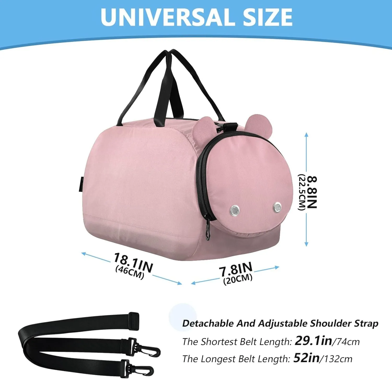 Blush Pink Sand Beige Gradient Girls Duffle Bags for Travel Overnight Weekender Duffel Boys Carry on Duffel Bag Sports Dance Bag