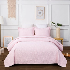 Blush Pink Coverlet Set | King Bed