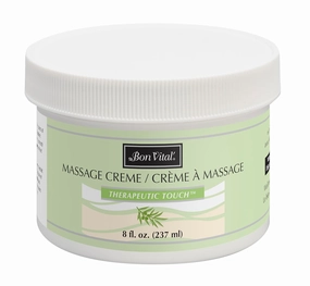 Bon Vital' Therapeutic Touch Massage Creme, Professional Massage Therapy Cream with Olive Oil to Repair Dry Skin & Soothe Sore Muscles, Full Body Moisturizer, 8 Ounces (Packaging May Vary)