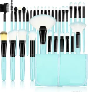 Brush set make up,Makeup brushes 32pcs, Pink Make up brush set Professional with Soft Bristles Kabuki Foundation Powder Eyeshadow Eyeliner Blush(Color:Blue)