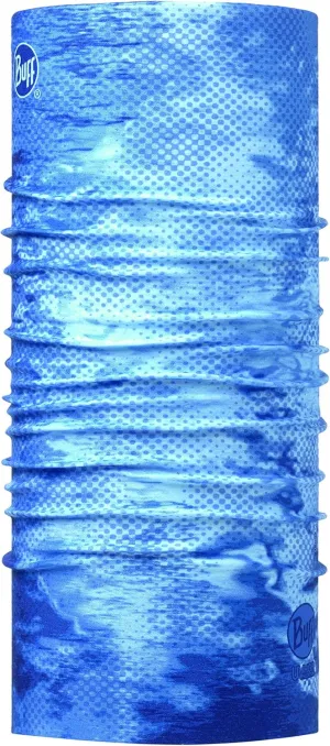 BUFF CoolNet UV Neck Gaiter, UPF 50 Sun Protection, Breathable, Versatile, Quick Dry Face Mask, Black & Blue, Adult Size