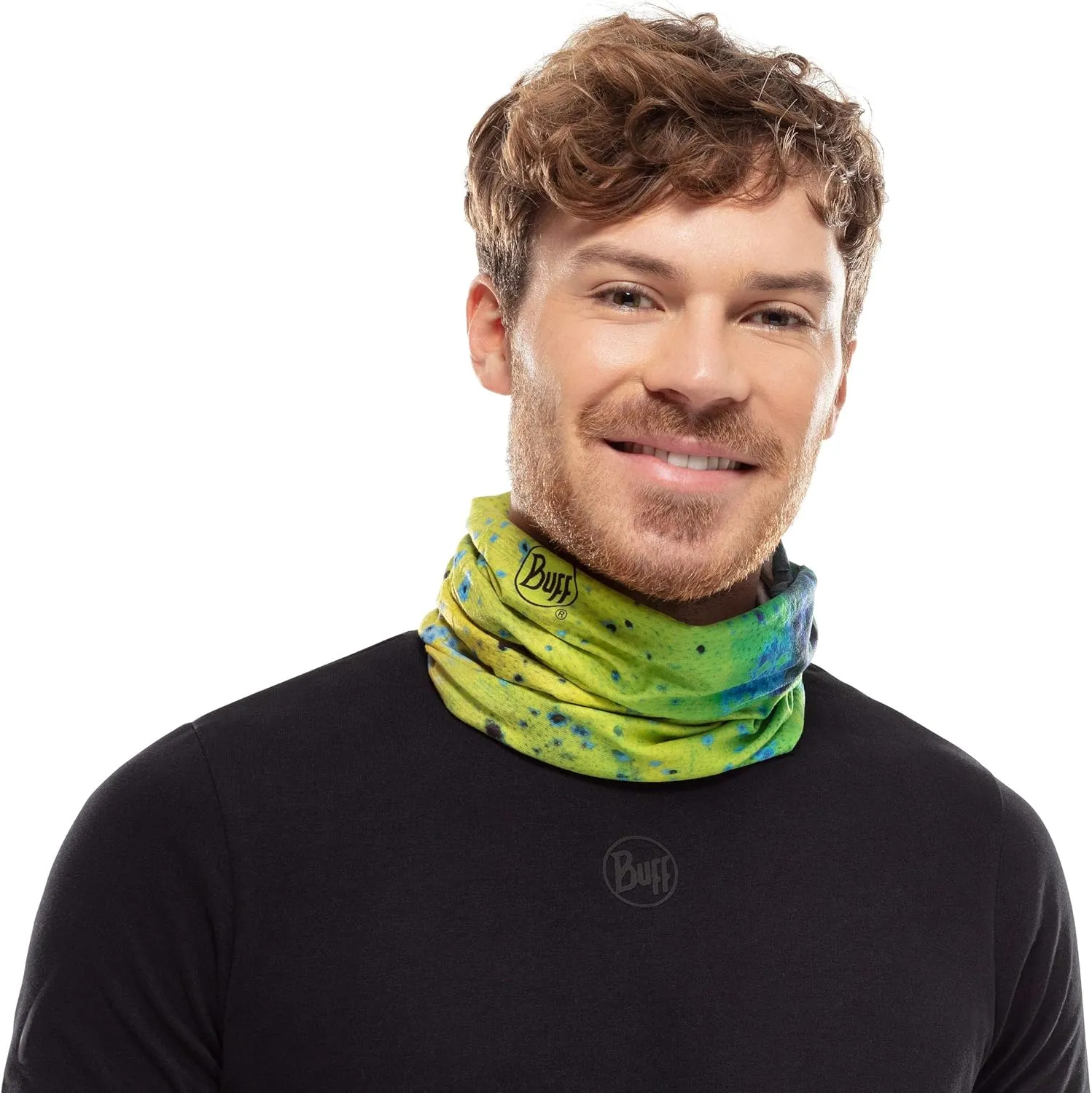 BUFF CoolNet UV Neck Gaiter, UPF 50 Sun Protection, Breathable, Versatile, Quick Dry Face Mask, Fishing Designs, Adult Size