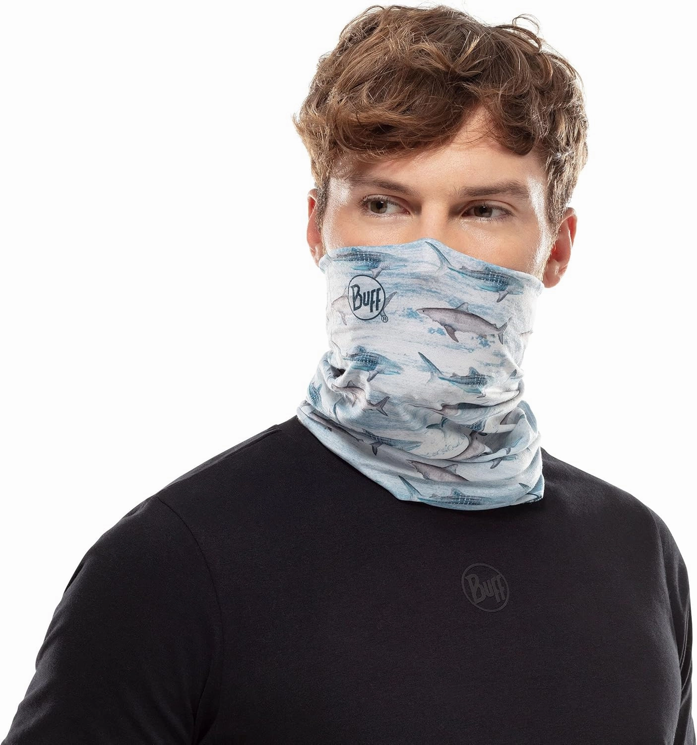 BUFF CoolNet UV Neck Gaiter, UPF 50 Sun Protection, Breathable, Versatile, Quick Dry Face Mask, Fishing Designs, Adult Size