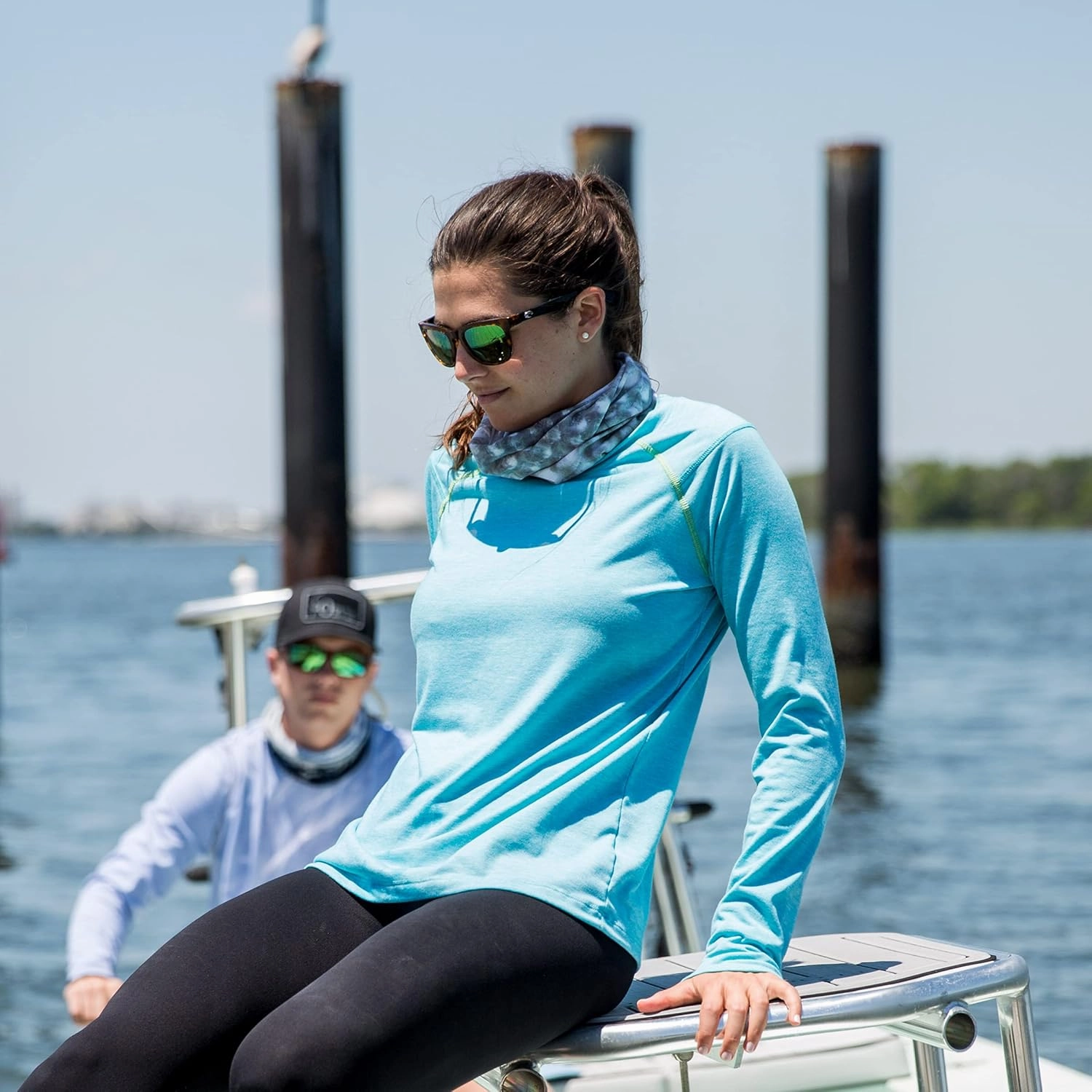BUFF CoolNet UV Neck Gaiter, UPF 50 Sun Protection, Breathable, Versatile, Quick Dry Face Mask, Fishing Designs, Adult Size