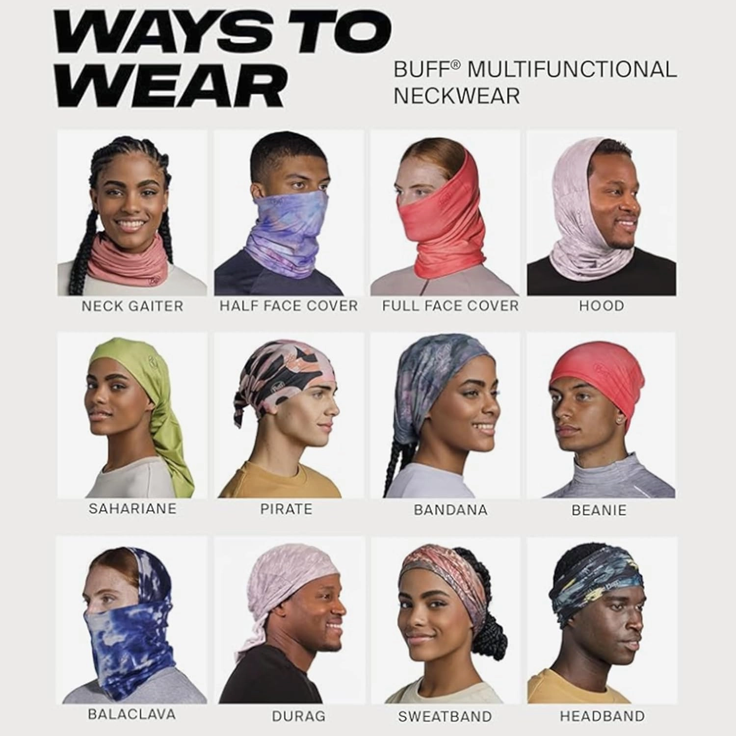 BUFF Original EcoStretch Neck Gaiter, UPF 50 Sun Protection, Breathable, Versatile, Quick Dry Face Mask, Adult Size