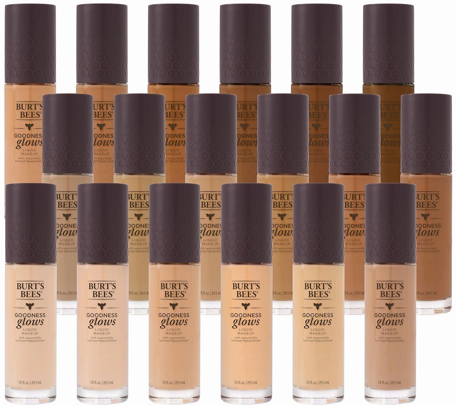 Burts Bees Goodness Glows Liquid Makeup, Soft Honey - 1.0 Ounce (Pack of 2)