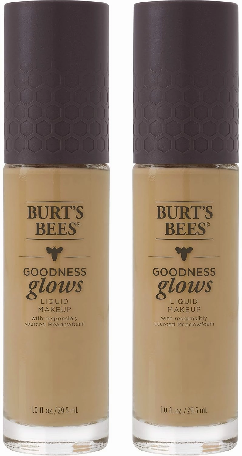 Burts Bees Goodness Glows Liquid Makeup, Soft Honey - 1.0 Ounce (Pack of 2)