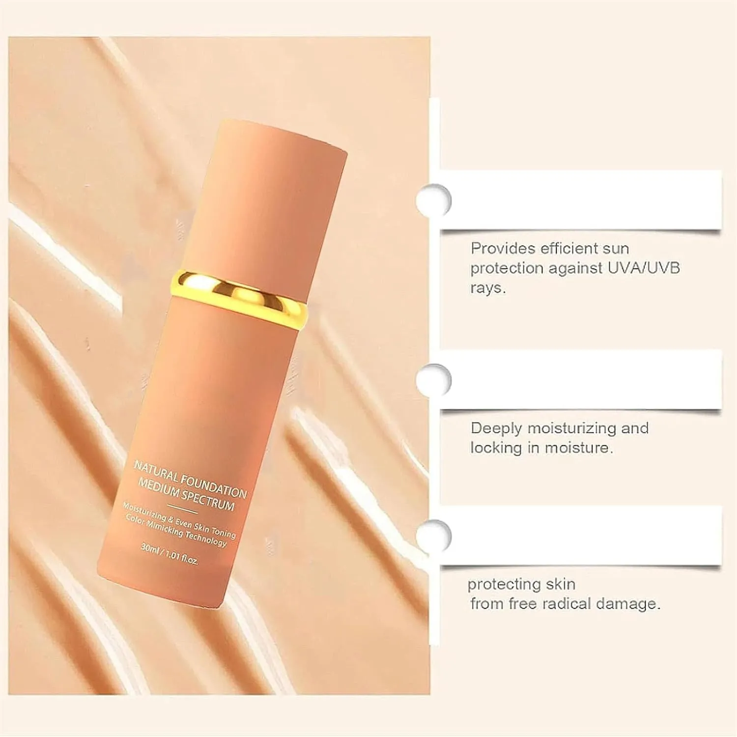 Cabindealer Foundation 4 in 1 - Light Spectrum, Enjoyaitlife Foundation Color Changing, Enjoylife Foundation, Hydrating Foundation Liquid (3, pc)