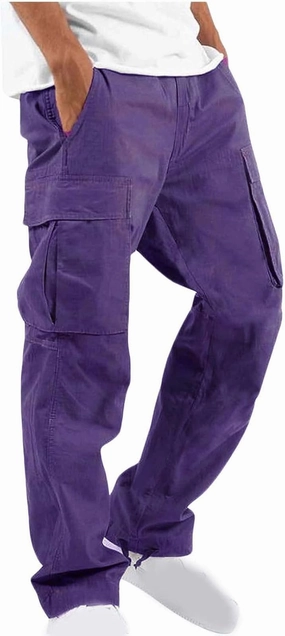Cargo Pants for Men Casual Baggy Utility Work Hiking Joggers Relax Fit Big and Tall Trousers with Multi Pockets