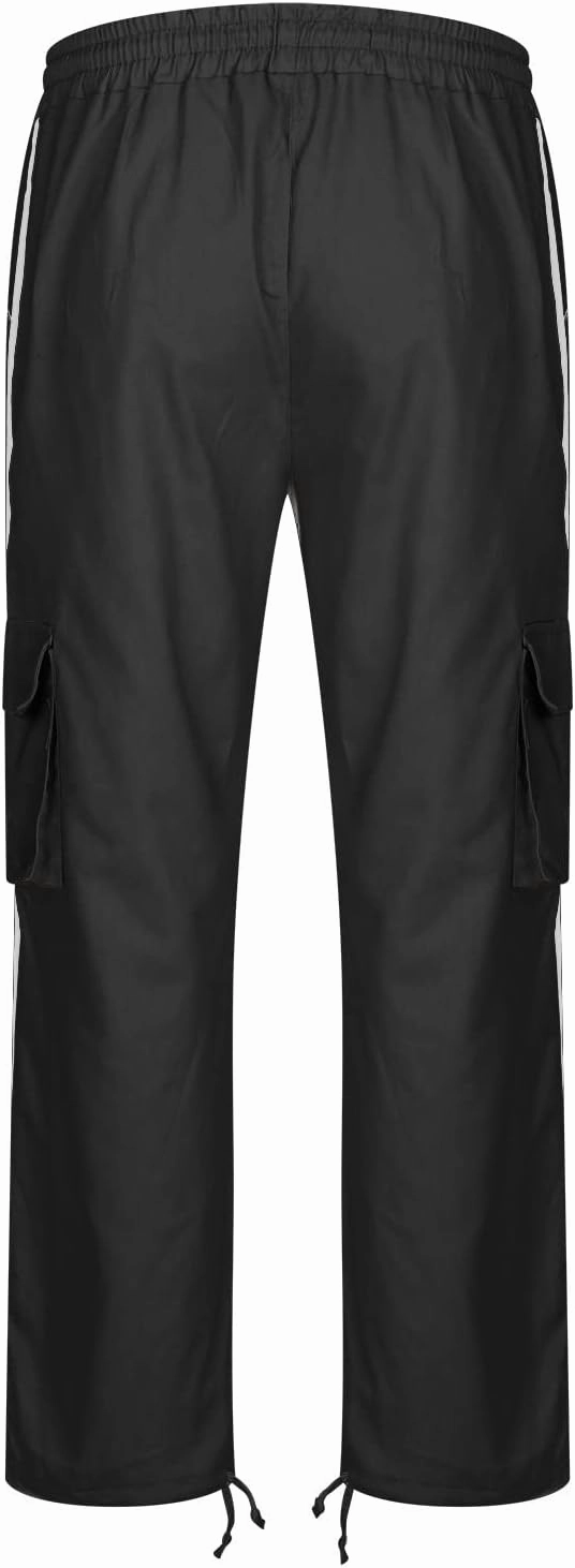 Cargo Pants for Men Relax Fit Elastic Waist Drawstring Pants Fishing Travel Outdoor Stretch Trousers with Pockets