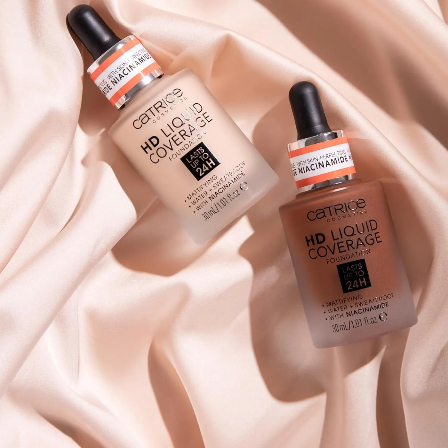Catrice | HD Liquid Coverage Foundation | 24H Wear, Matte Finish, High Coverage, Waterproof Formula with Niacinamide | Vegan & Cruelty Free (066 | Warm Toffee)