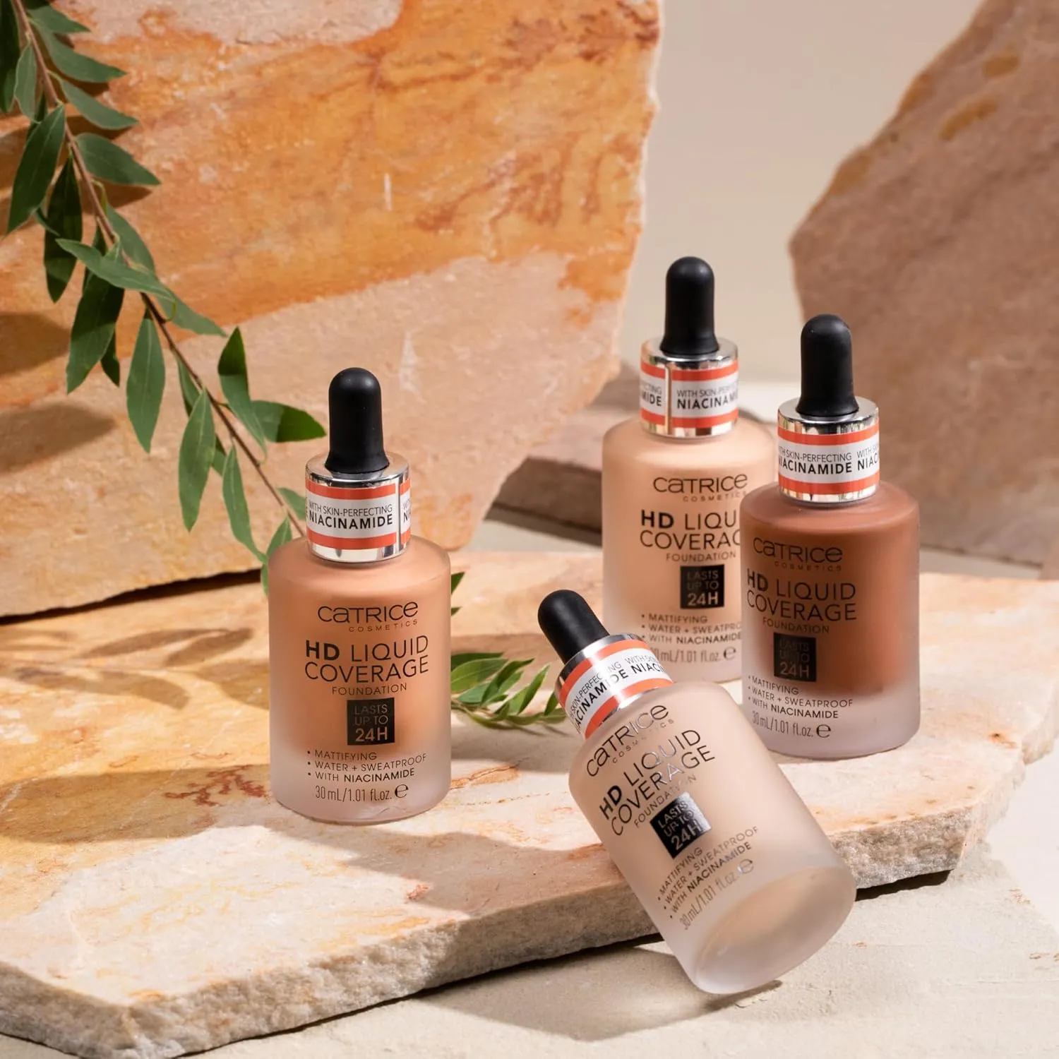 Catrice | HD Liquid Coverage Foundation | 24H Wear, Matte Finish, High Coverage, Waterproof Formula with Niacinamide | Vegan & Cruelty Free (066 | Warm Toffee)