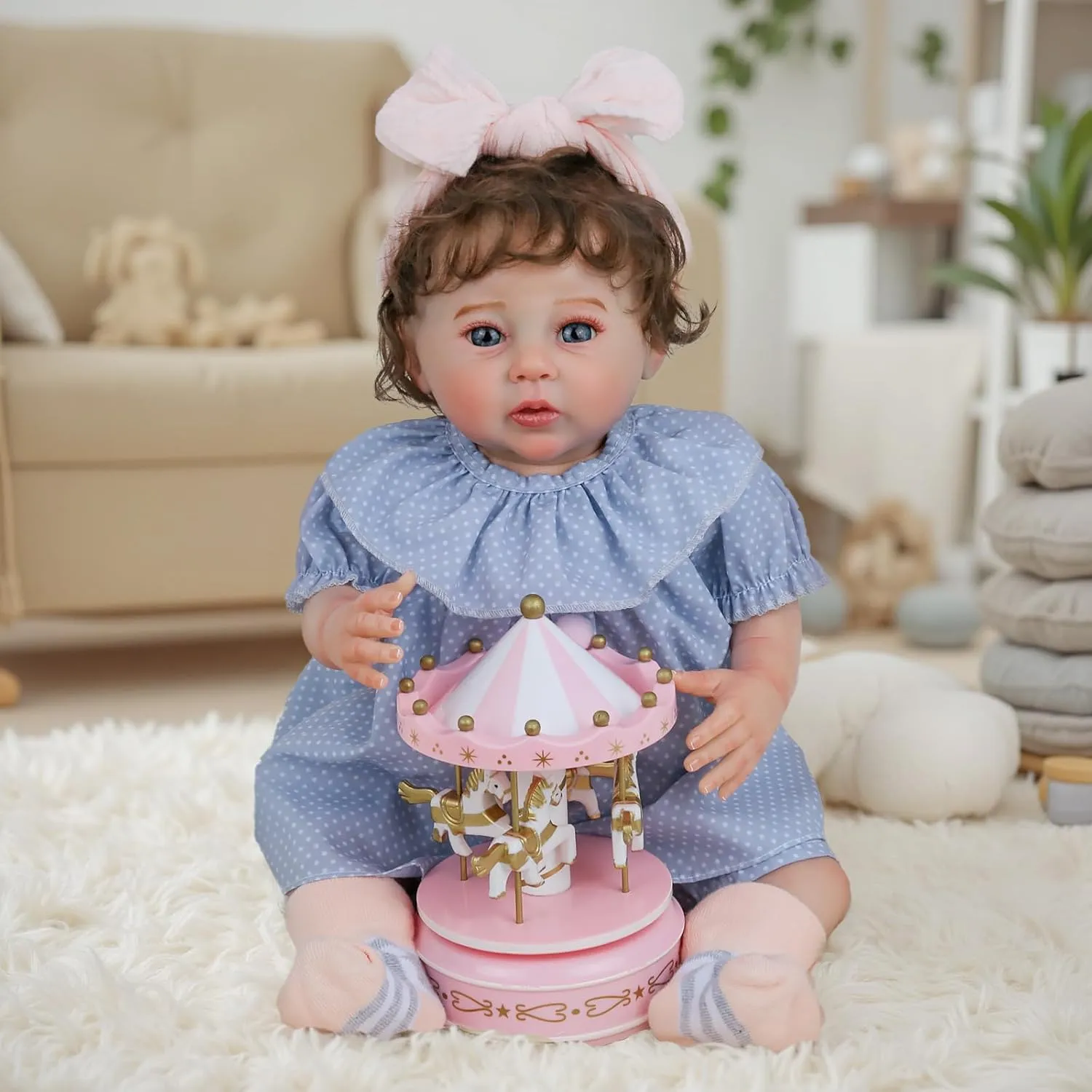 CHAREX Lifelike Reborn Baby Doll – 18 Inch Real Life Adorable Newborn Baby Girl, Handcrafted Soft Weighted Body, Accessories Gift Set for Kids Age 3 