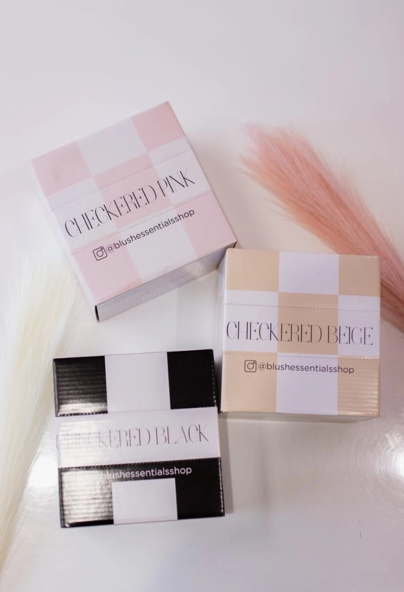 Checkered Trio (Pink, Beige, Black) Hair Salon Pop Up Foils, Aluminum Foil Sheets for Highlighting and Coloring, Salon Hair Foils, 5"x10.75", 500 Foil Sheets (3)