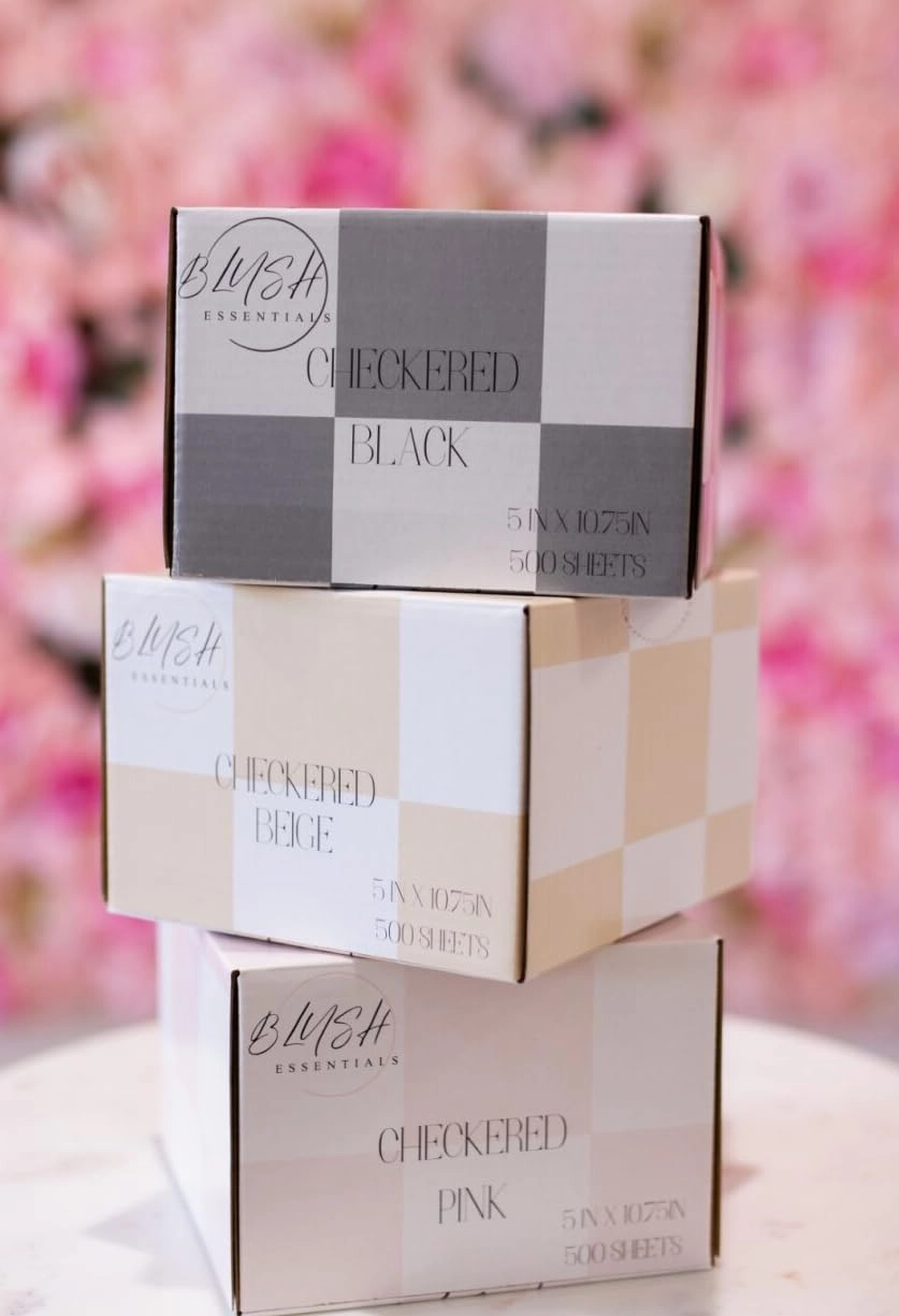 Checkered Trio (Pink, Beige, Black) Hair Salon Pop Up Foils, Aluminum Foil Sheets for Highlighting and Coloring, Salon Hair Foils, 5"x10.75", 500 Foil Sheets (3)
