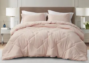 Chezmoi Collection Logan Blush Pink Comforter Set Queen Size 3-Piece Soft Lightweight Stone-Washed Microfiber Comforter Set for All Season (1 Comforter 90x92, 2 Shams)