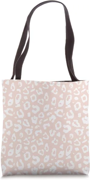 Chic Blush Pink & White Leopard Animal Print Pattern Tote Bag