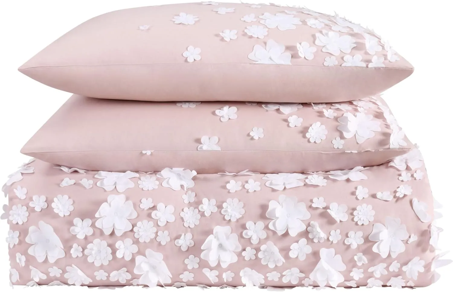 Christian Siriano NY Confetti Flowers Duvet Set, King, Blush Pink 3 Piece
