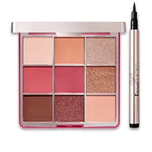 Ciaté London All About the Eyes Kit, Collectable Eye Kit, Contains a 9-Pan Eyeshadow Spice Palette and Fierce Flicks Black Eyeliner, Eye makeup Essential Set, Travel-friendly Duo, Gift Set