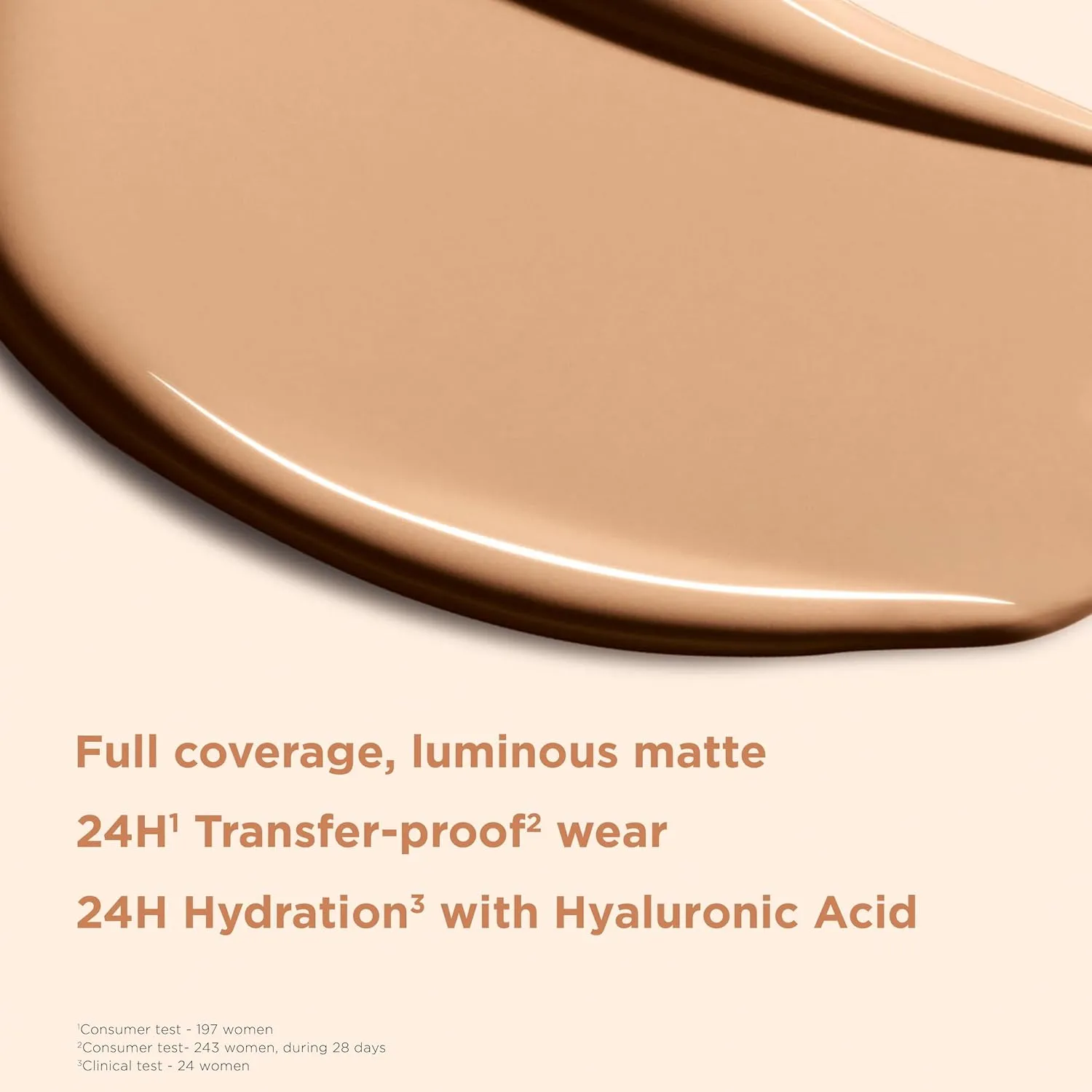 Clarins NEW Skin Illusion Longwear Full Coverage Foundation | Luminous Matte Finish | 24H* Hold and 24H** Hydration | Natural Looking Complexion | Transfer Proof, Sweat Proof and Smudge Proof