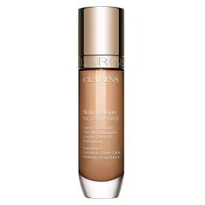 Clarins NEW Skin Illusion Longwear Full Coverage Foundation | Luminous Matte Finish | 24H* Hold and 24H** Hydration | Natural Looking Complexion | Transfer Proof, Sweat Proof and Smudge Proof
