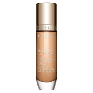Clarins NEW Skin Illusion Longwear Full Coverage Foundation | Luminous Matte Finish | 24H* Hold and 24H** Hydration | Natural Looking Complexion | Transfer Proof, Sweat Proof and Smudge Proof