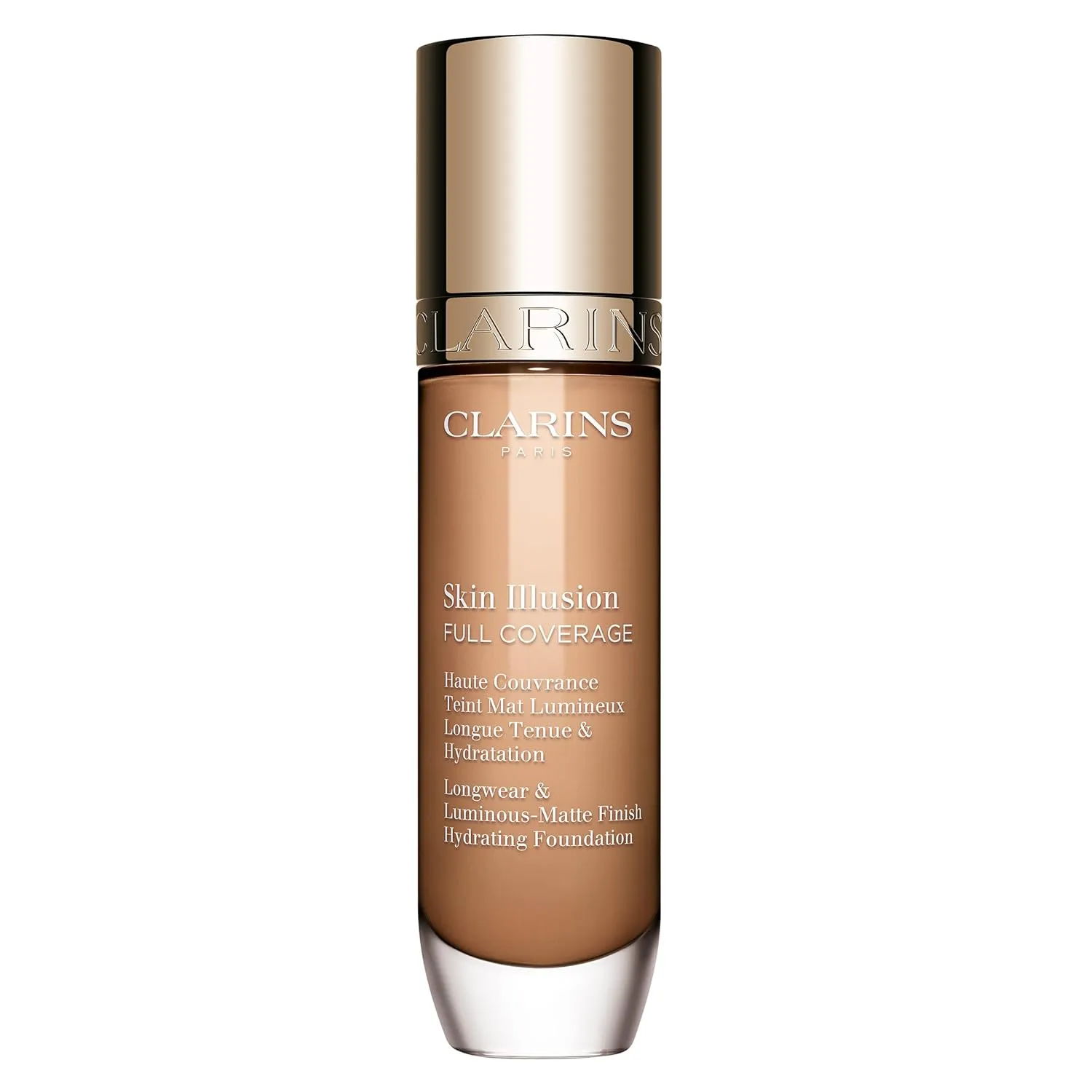 Clarins NEW Skin Illusion Longwear Full Coverage Foundation | Luminous Matte Finish | 24H* Hold and 24H** Hydration | Natural Looking Complexion | Transfer Proof, Sweat Proof and Smudge Proof
