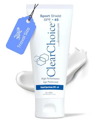 Clear Choice Travel Size Sunscreen for Face SPF 45, Mineral Oil Sunblock & Light Moisturizer with Zinc Oxide, Reef-Safe, Broad Spectrum, Water-Resistant, No White Cast, Dermatologist Recommended 2oz
