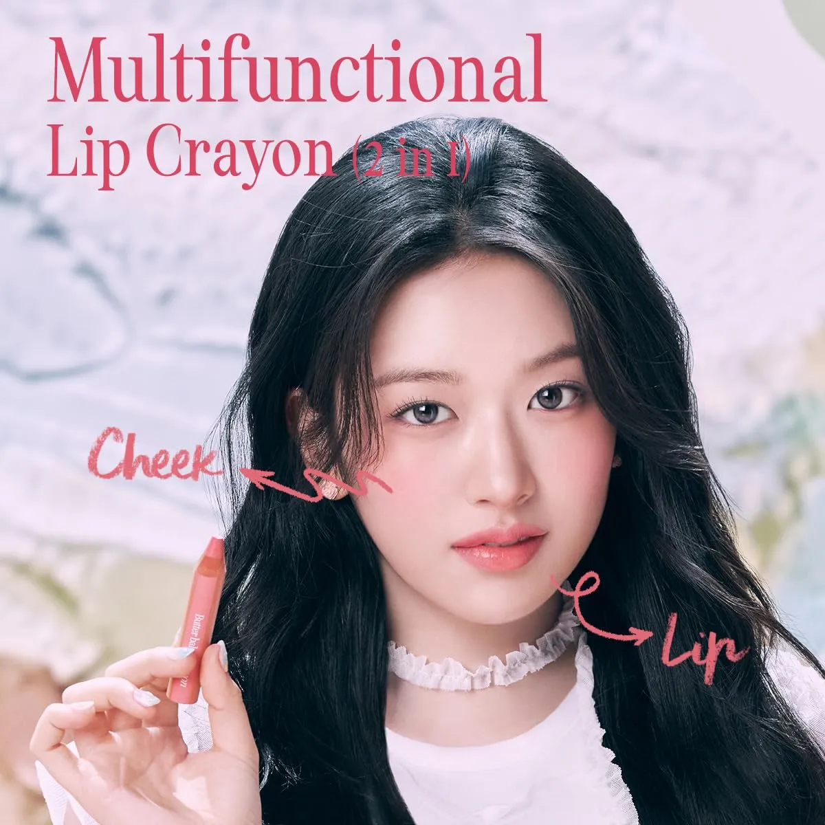 CLIO Butter Balm Crayon, 2-in-1 Lip and Cheek Tint, Buildable Lightweight Cream Blush, Crayon Lipstick Makeup (009 GENTLE CREAM PEACH, One Size)