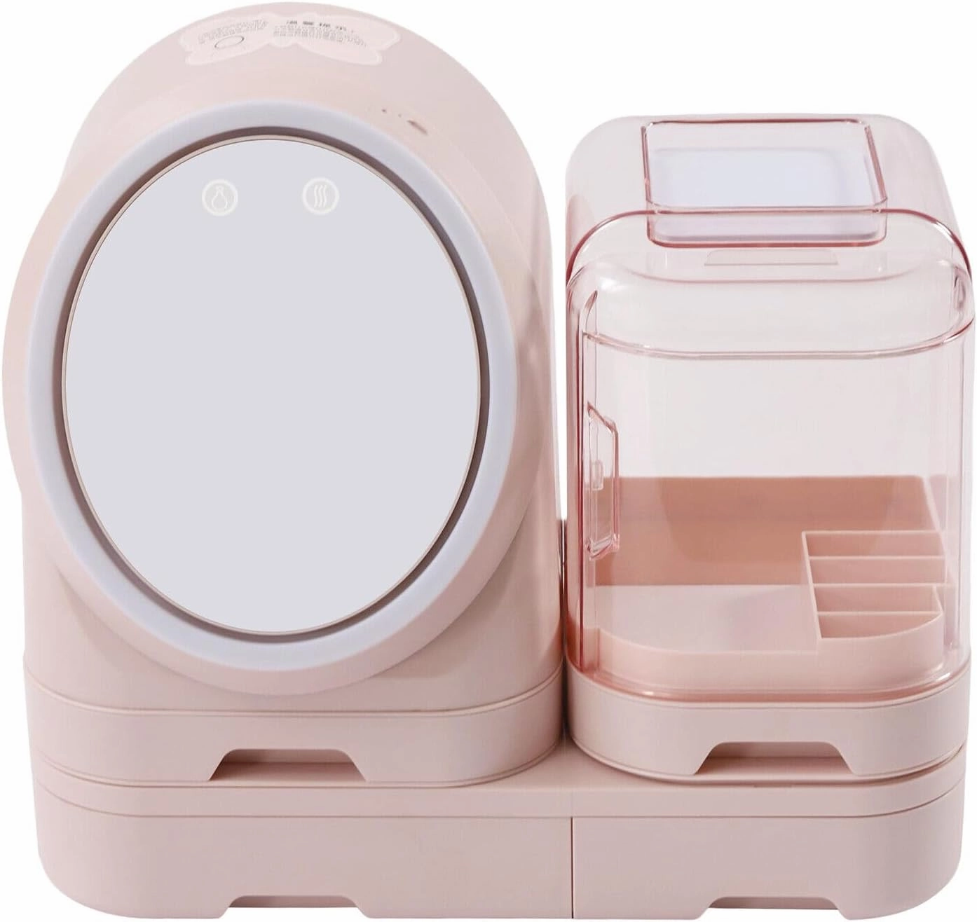 Cosmetic Storage Display Cases with Mirror Vanity Dresser Suitable for Bathroom