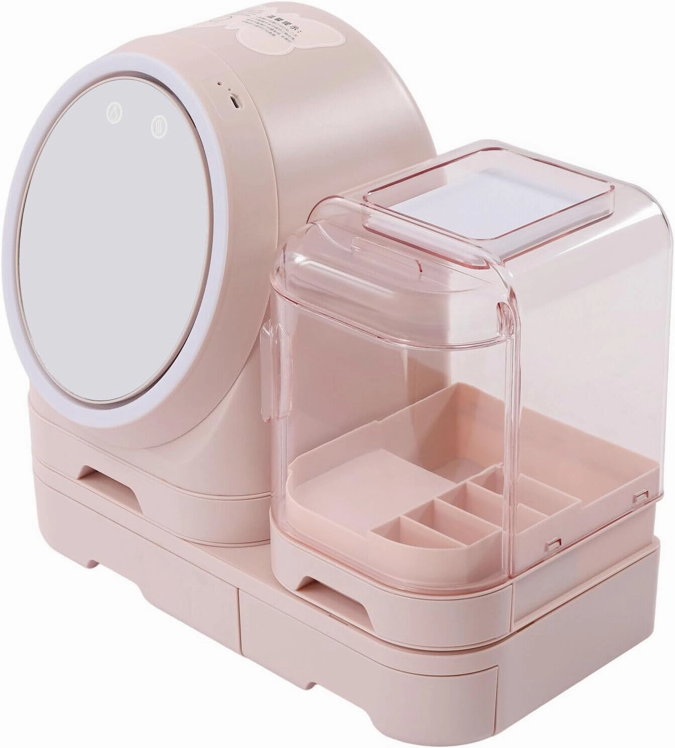 Cosmetic Storage Display Cases with Mirror Vanity Dresser Suitable for Bathroom