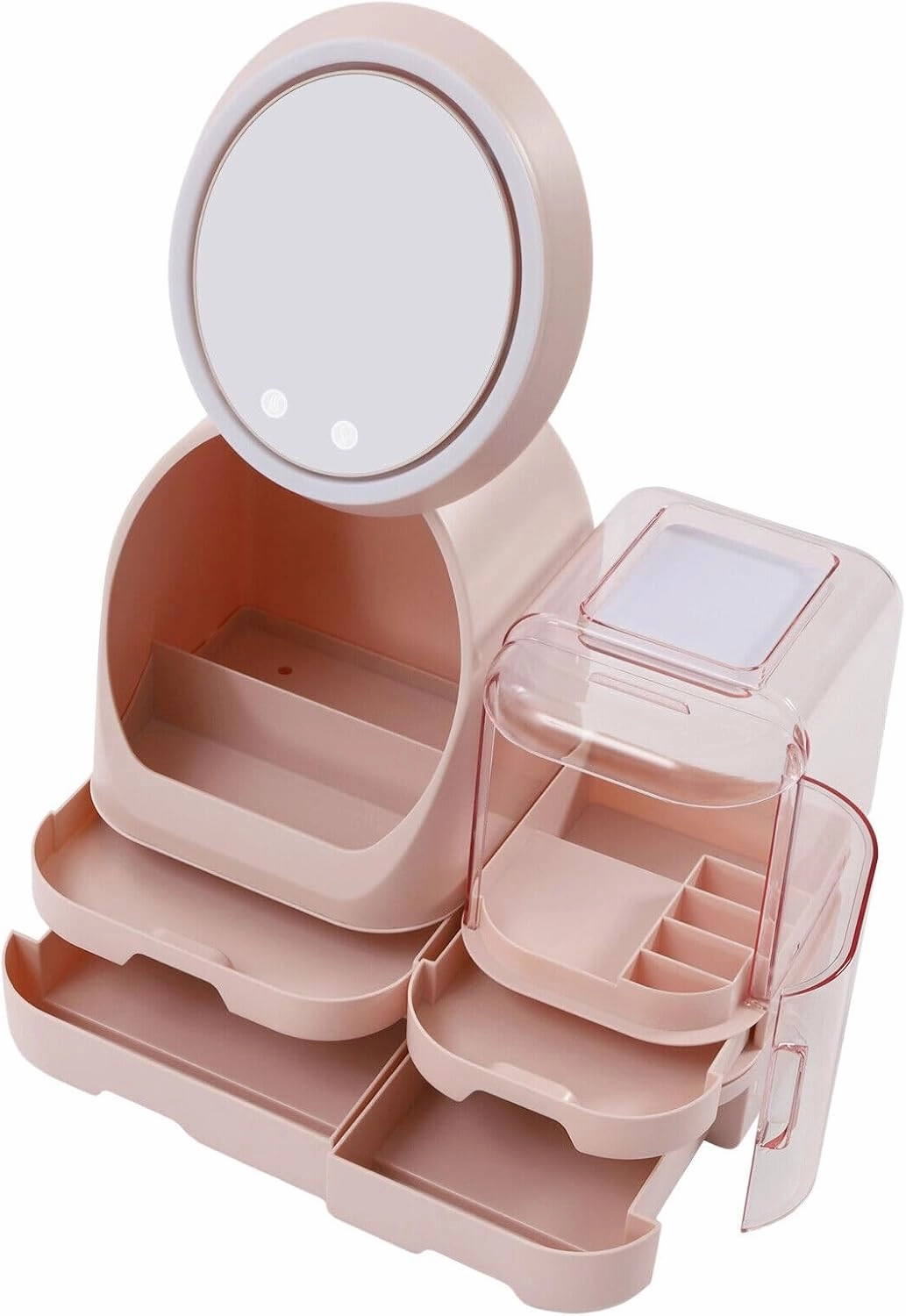 Cosmetic Storage Display Cases with Mirror Vanity Dresser Suitable for Bathroom