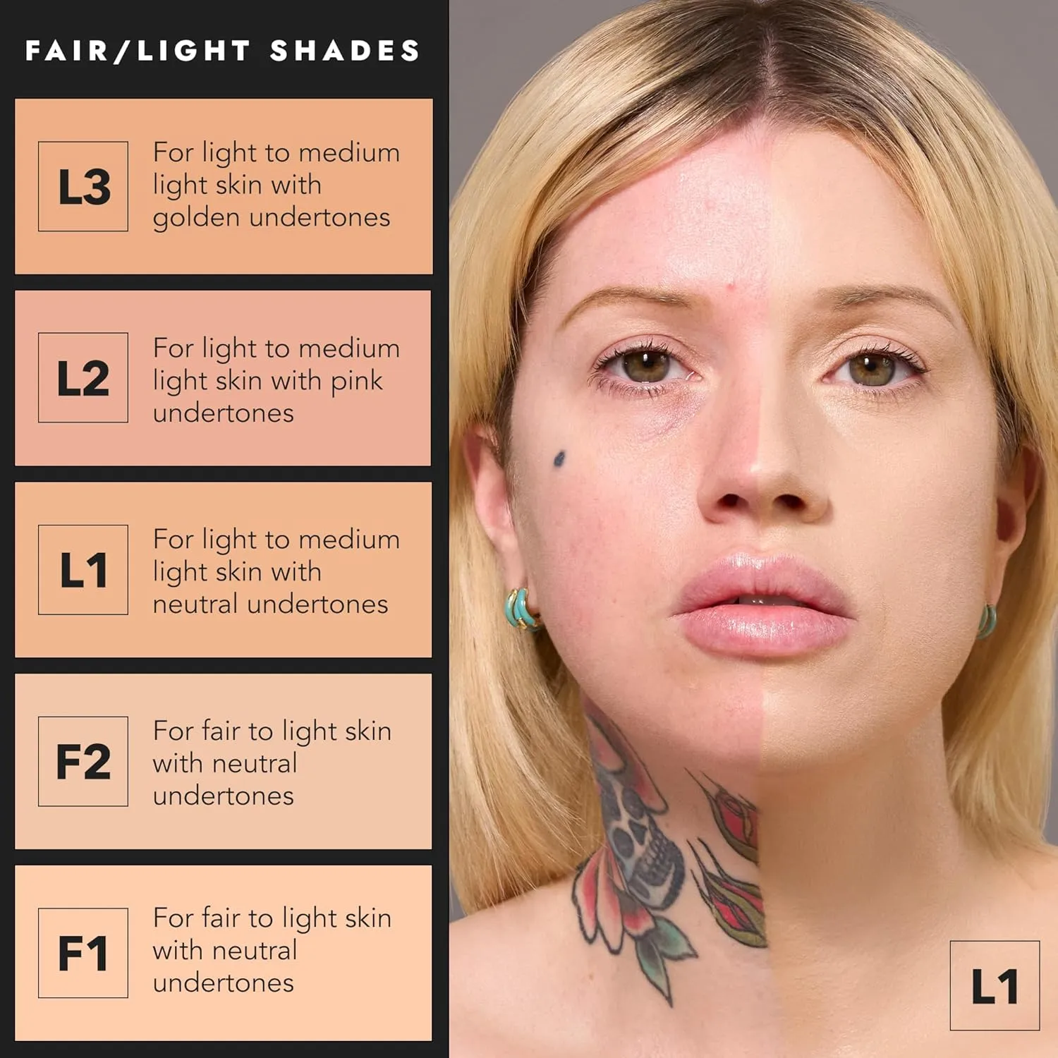 COVER FX Total Cover Cream Foundation - Shade L3 - Buildable Coverage - Natural Finish - Oil-Free - Sweat-Proof