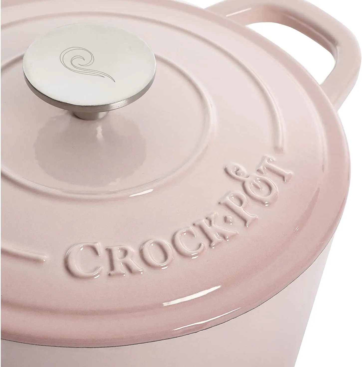 Crock-Pot Artisan Round Enameled Cast Iron Dutch Oven, 5-Quart, Blush Pink